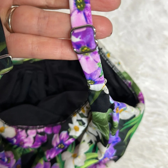 Floral Tankini Top with Adjustable Straps Opens in Front and Back Sz 14 - Picture 6 of 8